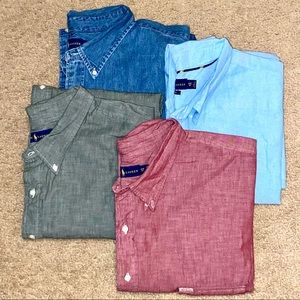 Lot of 4 Ralph Lauren Chambray Mens Button Down Shirts